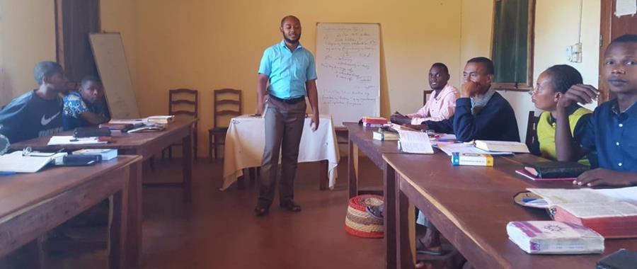 The Rev Berthier teaching at St Patricks